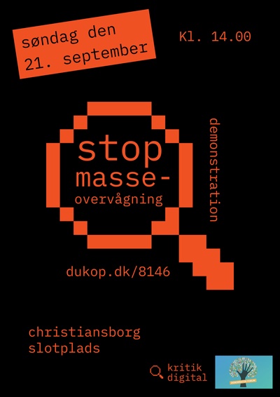 Demonstratie tegen chatcontrole in Denemarken, op 21 september 2025, 2.00 uur op het Paleisplein Christiansborg in Kopenhagen